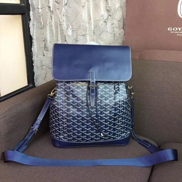 Goyard Goyardine Calfskin Alpin Backpack Blue