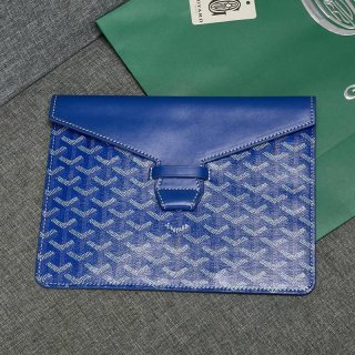 Goyard Goyardine Envelope Clutch Blue